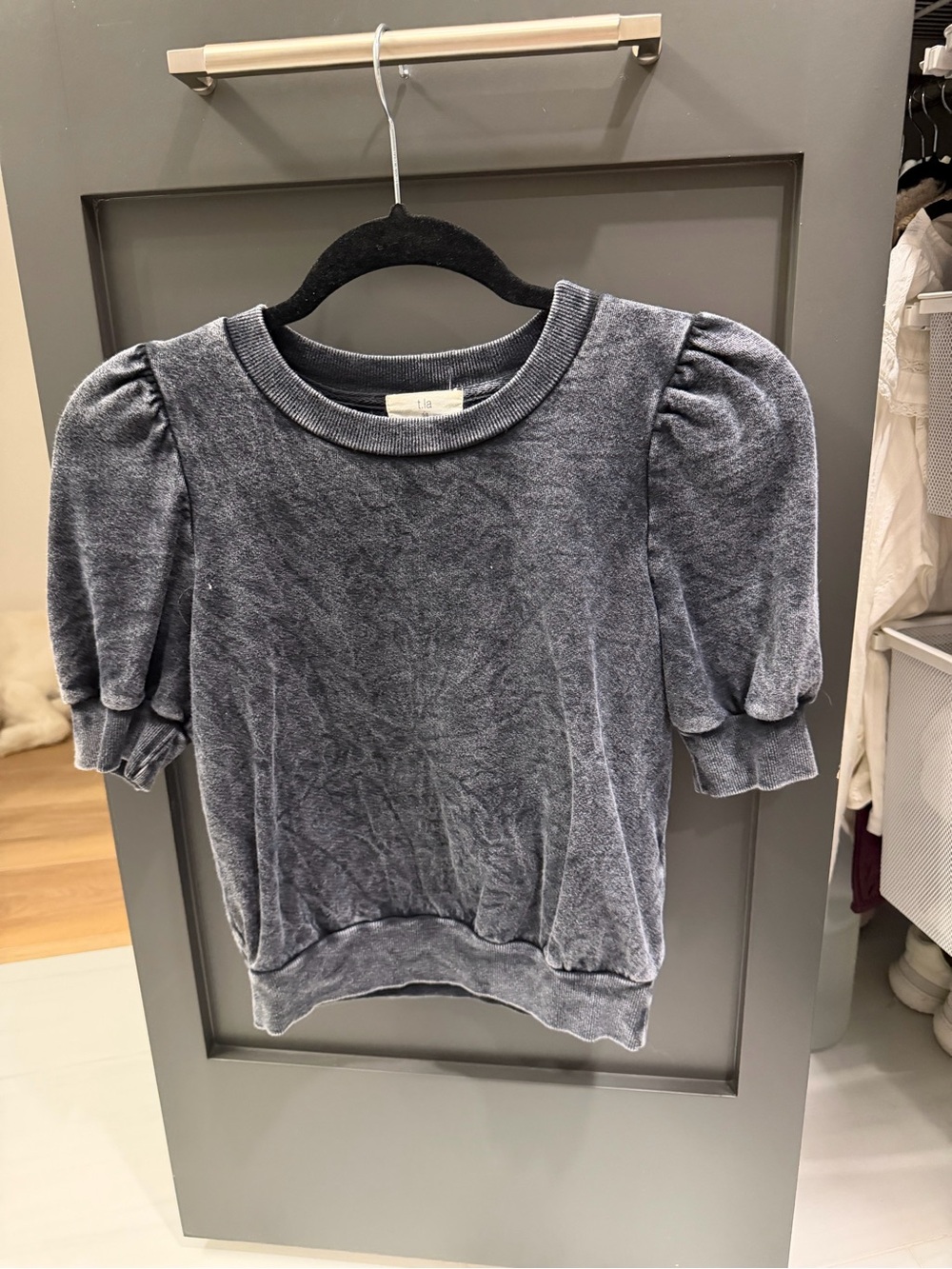 Anthropologie TLA Black/Gray short sleeved sweater